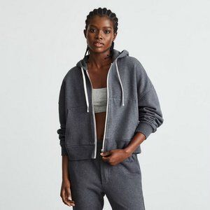 Everlane The Track Organic Cotton Hoodie in Dark Heather Grey size Small